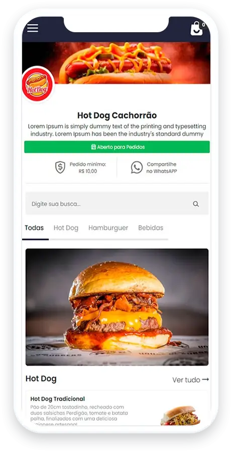 Demonstração Hot Dog